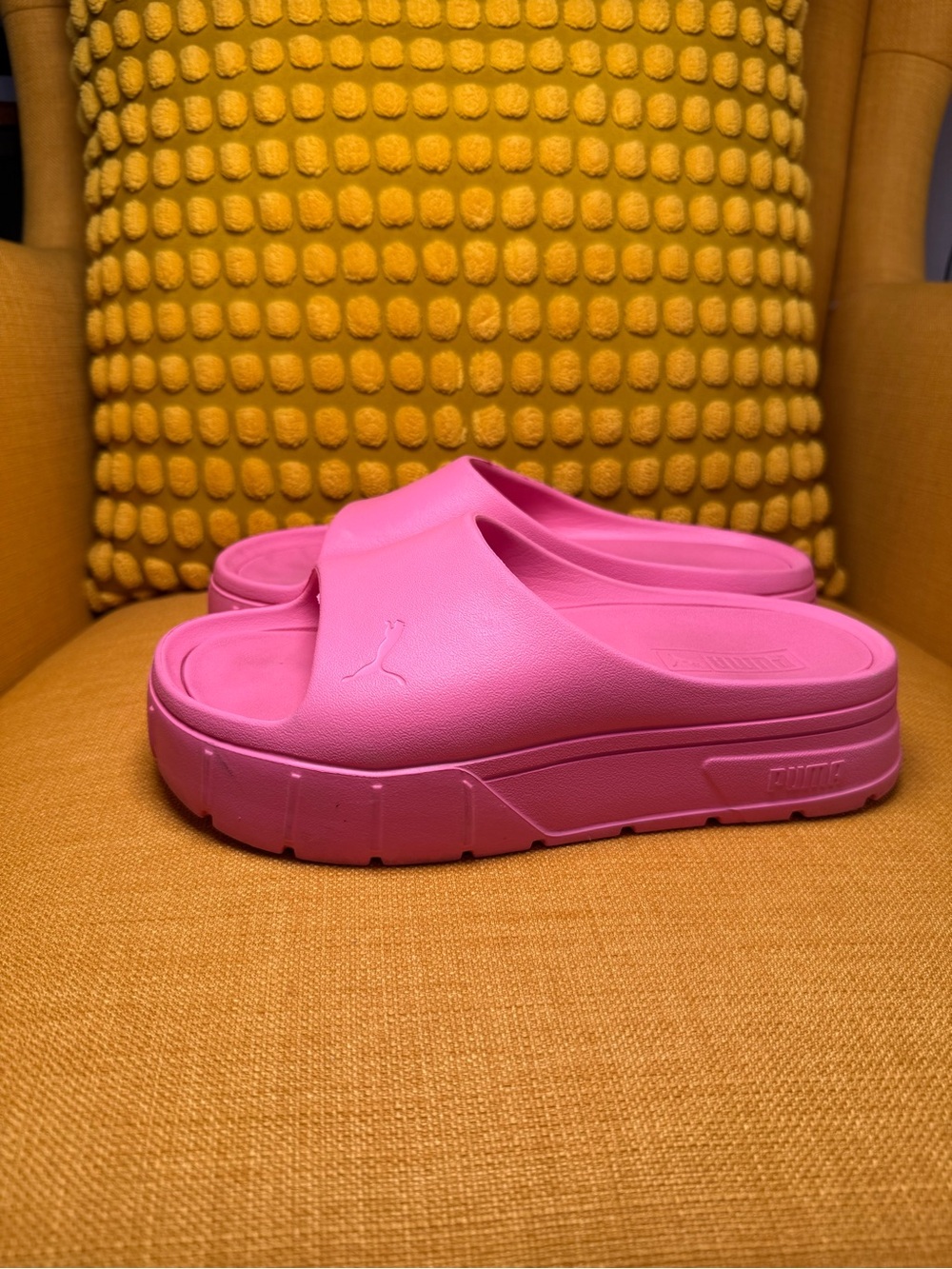 Puma Hot Pink Platform Slide Clogs